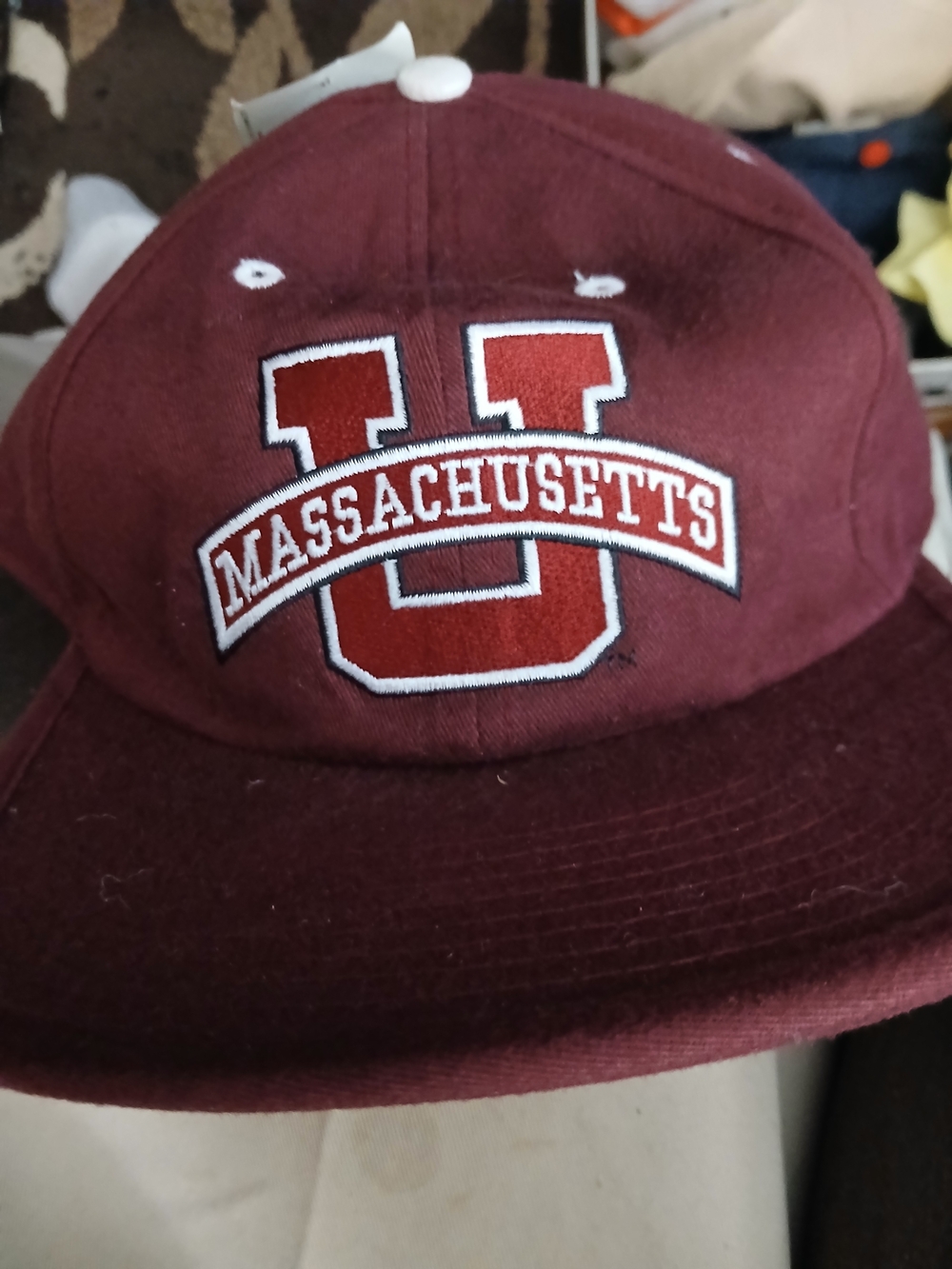 Double H Maroon Reversable 'Massachusetts U' Embroidered Baseball Cap